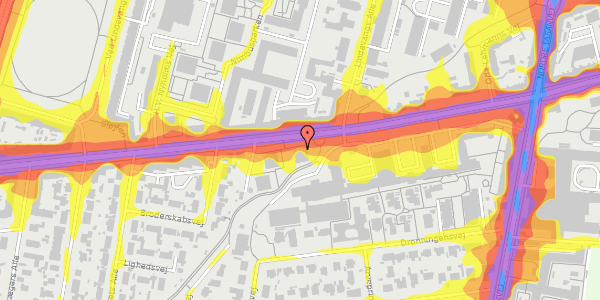 Trafikstøjkort på Peter Bangs Vej 21, 1. 1, 2000 Frederiksberg