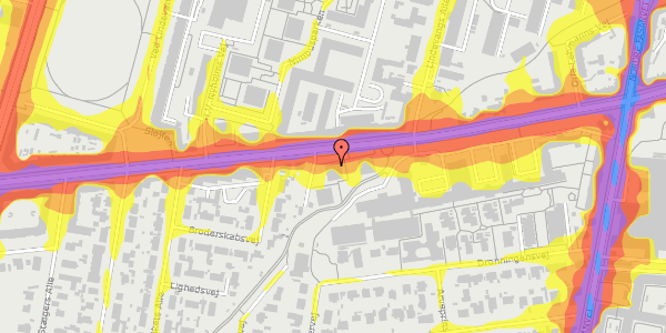 Trafikstøjkort på Peter Bangs Vej 23, 2. 2, 2000 Frederiksberg