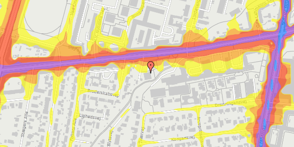 Trafikstøjkort på Peter Bangs Vej 25, st. mf, 2000 Frederiksberg