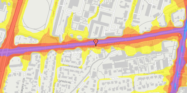 Trafikstøjkort på Peter Bangs Vej 27, st. , 2000 Frederiksberg