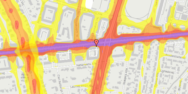 Trafikstøjkort på Peter Bangs Vej 63, st. , 2000 Frederiksberg