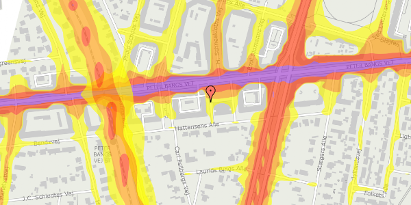 Trafikstøjkort på Peter Bangs Vej 71, st. th, 2000 Frederiksberg