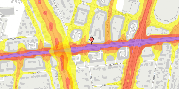 Trafikstøjkort på Peter Bangs Vej 78, st. 2, 2000 Frederiksberg