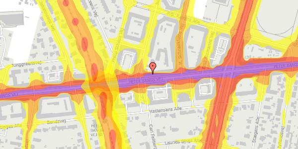 Trafikstøjkort på Peter Bangs Vej 78, st. 5, 2000 Frederiksberg