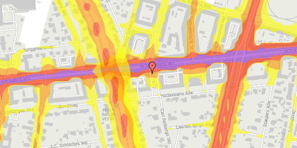 Trafikstøjkort på Peter Bangs Vej 85, st. th, 2000 Frederiksberg