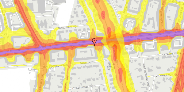 Trafikstøjkort på Peter Bangs Vej 93, st. , 2000 Frederiksberg