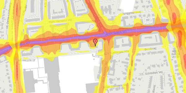 Trafikstøjkort på Peter Bangs Vej 115, st. th, 2000 Frederiksberg