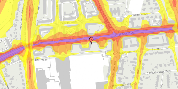 Trafikstøjkort på Peter Bangs Vej 125, st. tv, 2000 Frederiksberg