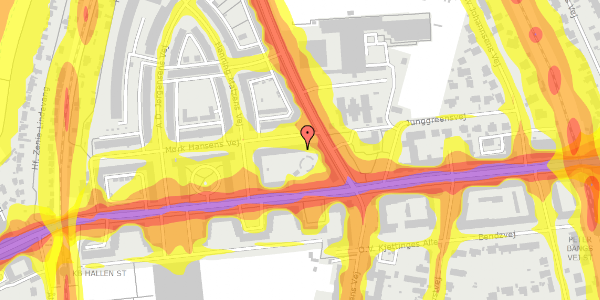 Trafikstøjkort på Peter Bangs Vej 136, st. th, 2000 Frederiksberg