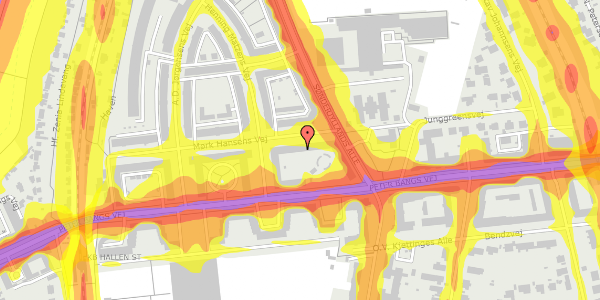 Trafikstøjkort på Peter Bangs Vej 140, st. tv, 2000 Frederiksberg