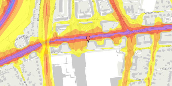 Trafikstøjkort på Peter Bangs Vej 141, st. th, 2000 Frederiksberg