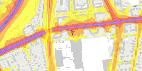 Trafikstøjkort på Peter Bangs Vej 149, st. th, 2000 Frederiksberg