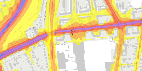 Trafikstøjkort på Peter Bangs Vej 151, st. th, 2000 Frederiksberg