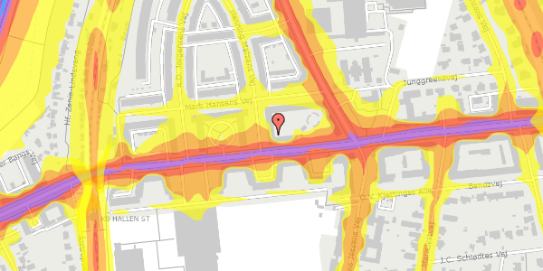 Trafikstøjkort på Peter Bangs Vej 152, st. th, 2000 Frederiksberg