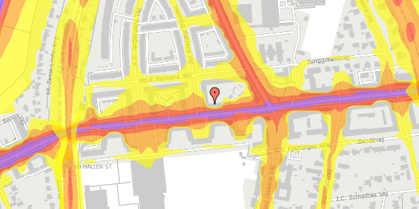 Trafikstøjkort på Peter Bangs Vej 154, st. th, 2000 Frederiksberg