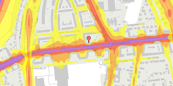 Trafikstøjkort på Peter Bangs Vej 154, st. tv, 2000 Frederiksberg