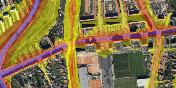 Trafikstøjkort på Peter Bangs Vej 155, st. th, 2000 Frederiksberg