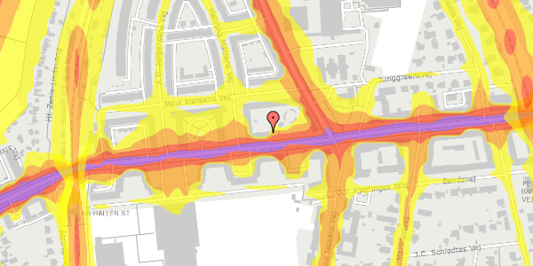 Trafikstøjkort på Peter Bangs Vej 156, st. th, 2000 Frederiksberg