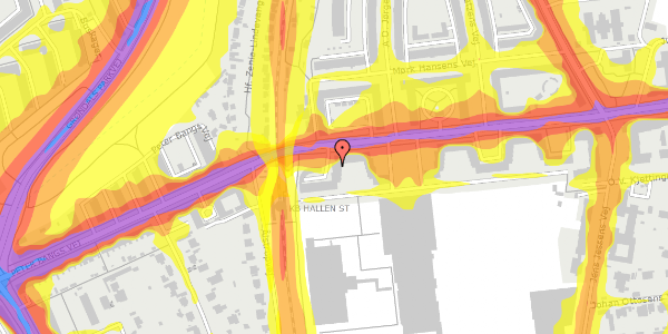 Trafikstøjkort på Peter Bangs Vej 157, st. th, 2000 Frederiksberg