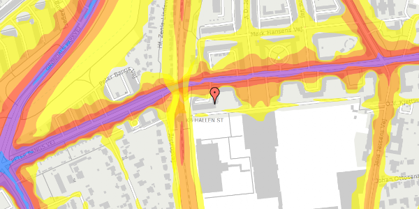 Trafikstøjkort på Peter Bangs Vej 161, st. th, 2000 Frederiksberg