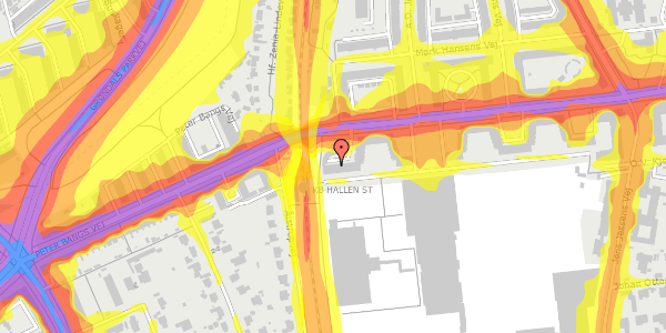 Trafikstøjkort på Peter Bangs Vej 163, st. th, 2000 Frederiksberg