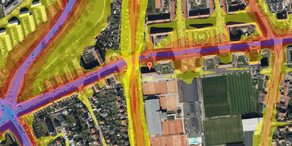 Trafikstøjkort på Peter Bangs Vej 163, st. 9, 2000 Frederiksberg