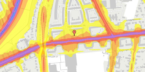 Trafikstøjkort på Peter Bangs Vej 186, st. th, 2000 Frederiksberg