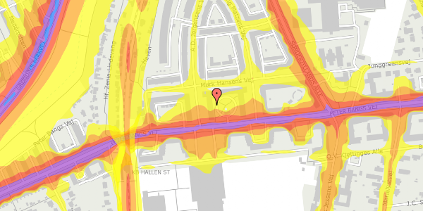 Trafikstøjkort på Peter Bangs Vej 188, st. th, 2000 Frederiksberg