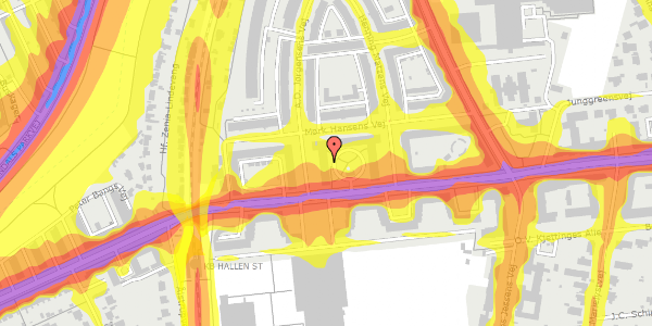 Trafikstøjkort på Peter Bangs Vej 188, st. tv, 2000 Frederiksberg