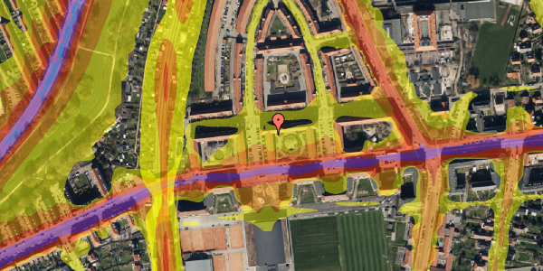 Trafikstøjkort på Peter Bangs Vej 190, st. th, 2000 Frederiksberg