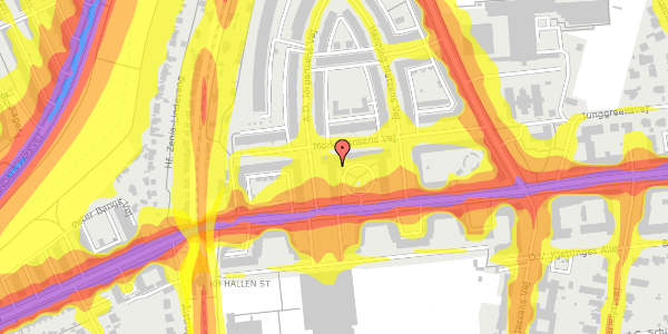 Trafikstøjkort på Peter Bangs Vej 190, st. tv, 2000 Frederiksberg