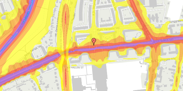 Trafikstøjkort på Peter Bangs Vej 192, st. th, 2000 Frederiksberg