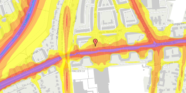 Trafikstøjkort på Peter Bangs Vej 194, st. th, 2000 Frederiksberg