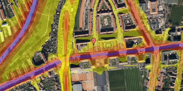 Trafikstøjkort på Peter Bangs Vej 198, st. th, 2000 Frederiksberg