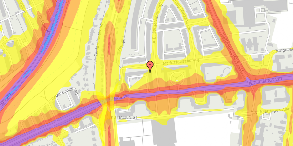 Trafikstøjkort på Peter Bangs Vej 202, st. th, 2000 Frederiksberg