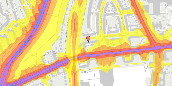 Trafikstøjkort på Peter Bangs Vej 210, st. th, 2000 Frederiksberg