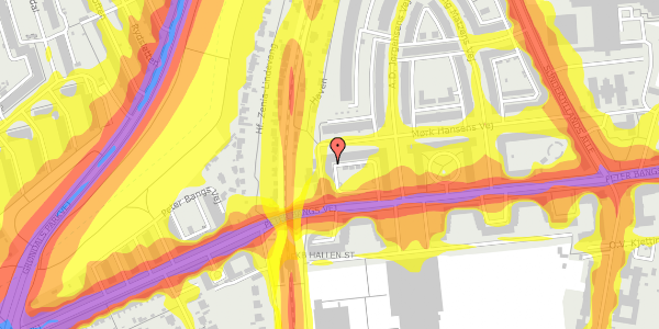 Trafikstøjkort på Peter Bangs Vej 212, st. mf, 2000 Frederiksberg