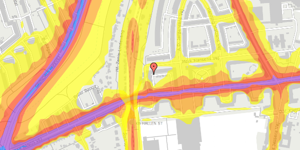 Trafikstøjkort på Peter Bangs Vej 212, st. th, 2000 Frederiksberg