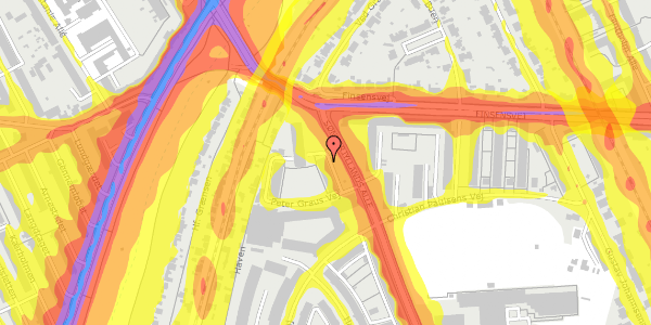 Trafikstøjkort på Peter Graus Vej 6, 2. tv, 2000 Frederiksberg