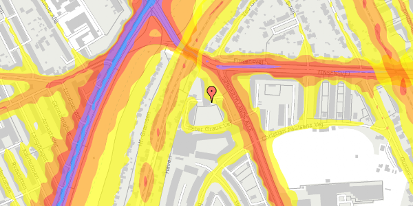 Trafikstøjkort på Peter Graus Vej 8, st. 10, 2000 Frederiksberg