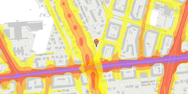 Trafikstøjkort på C.N. Petersens Vej 3, 2000 Frederiksberg