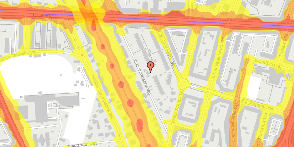 Trafikstøjkort på C.N. Petersens Vej 18, 2000 Frederiksberg