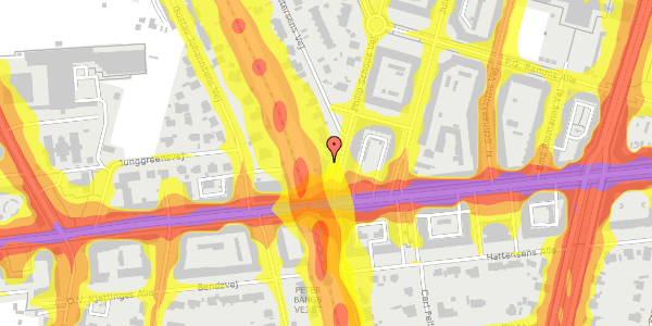 Trafikstøjkort på Philip Schous Vej 3, 2000 Frederiksberg