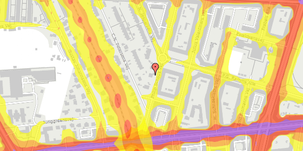 Trafikstøjkort på Philip Schous Vej 7, st. , 2000 Frederiksberg