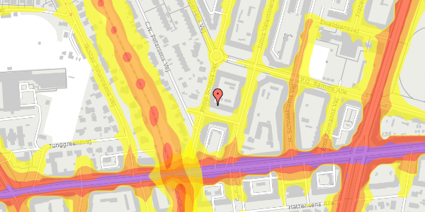 Trafikstøjkort på Philip Schous Vej 22, st. th, 2000 Frederiksberg