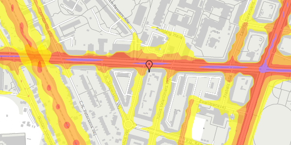 Trafikstøjkort på Philip Schous Vej 50, st. th, 2000 Frederiksberg