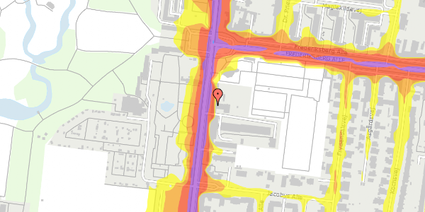 Trafikstøjkort på Pile Alle 3, 1. tv, 2000 Frederiksberg