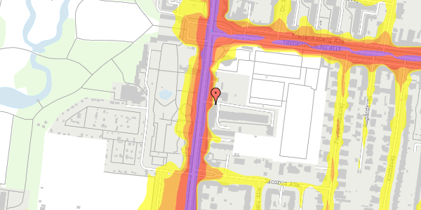 Trafikstøjkort på Pile Alle 5A, st. , 2000 Frederiksberg