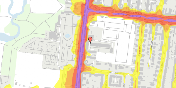 Trafikstøjkort på Pile Alle 5B, st. th, 2000 Frederiksberg