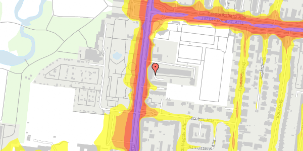 Trafikstøjkort på Pile Alle 5C, st. th, 2000 Frederiksberg